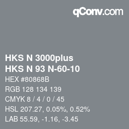 Code couleur: HKS N 3000plus - HKS N 93 N-60-10 | qconv.com