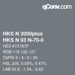 Color code: HKS N 3000plus - HKS N 93 N-70-0 | qconv.com