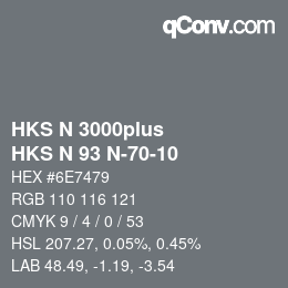 Color code: HKS N 3000plus - HKS N 93 N-70-10 | qconv.com