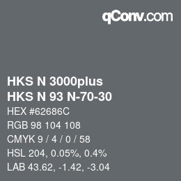 Code couleur: HKS N 3000plus - HKS N 93 N-70-30 | qconv.com