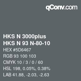 Code couleur: HKS N 3000plus - HKS N 93 N-80-10 | qconv.com