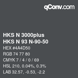 カラーコード: HKS N 3000plus - HKS N 93 N-90-50 | qconv.com
