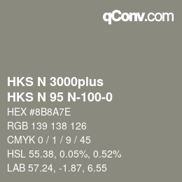 Farbcode: HKS N 3000plus - HKS N 95 N-100-0 | qconv.com