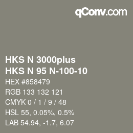 Color code: HKS N 3000plus - HKS N 95 N-100-10 | qconv.com