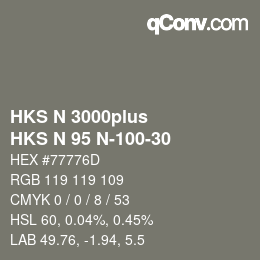 Color code: HKS N 3000plus - HKS N 95 N-100-30 | qconv.com