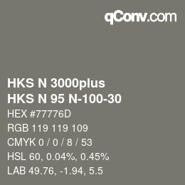 Código de color: HKS N 3000plus - HKS N 95 N-100-30 | qconv.com