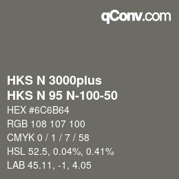 Código de color: HKS N 3000plus - HKS N 95 N-100-50 | qconv.com