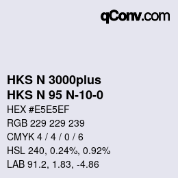 Farbcode: HKS N 3000plus - HKS N 95 N-10-0 | qconv.com