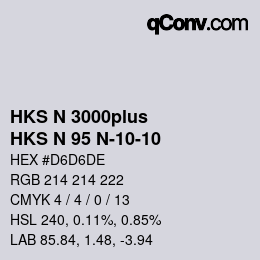 Farbcode: HKS N 3000plus - HKS N 95 N-10-10 | qconv.com