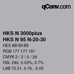 Farbcode: HKS N 3000plus - HKS N 95 N-20-30 | qconv.com