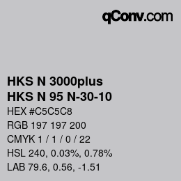 颜色代码: HKS N 3000plus - HKS N 95 N-30-10 | qconv.com