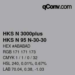 Color code: HKS N 3000plus - HKS N 95 N-30-30 | qconv.com