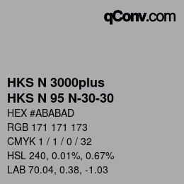 Code couleur: HKS N 3000plus - HKS N 95 N-30-30 | qconv.com