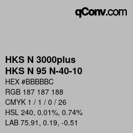 颜色代码: HKS N 3000plus - HKS N 95 N-40-10 | qconv.com