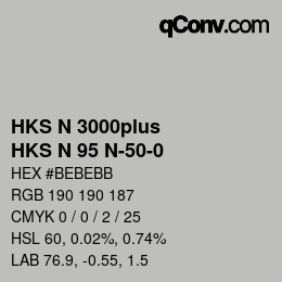 Color code: HKS N 3000plus - HKS N 95 N-50-0 | qconv.com