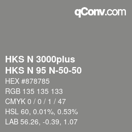 カラーコード: HKS N 3000plus - HKS N 95 N-50-50 | qconv.com