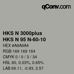 Color code: HKS N 3000plus - HKS N 95 N-60-10 | qconv.com