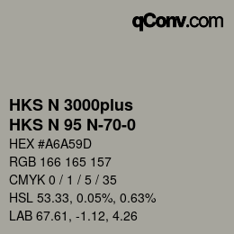 Color code: HKS N 3000plus - HKS N 95 N-70-0 | qconv.com