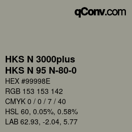 Color code: HKS N 3000plus - HKS N 95 N-80-0 | qconv.com