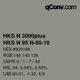 Farbcode: HKS N 3000plus - HKS N 95 N-80-10 | qconv.com