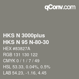 Farbcode: HKS N 3000plus - HKS N 95 N-80-30 | qconv.com