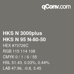 颜色代码: HKS N 3000plus - HKS N 95 N-80-50 | qconv.com