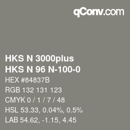 Color code: HKS N 3000plus - HKS N 96 N-100-0 | qconv.com