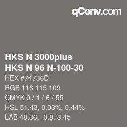 颜色代码: HKS N 3000plus - HKS N 96 N-100-30 | qconv.com