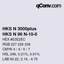 Color code: HKS N 3000plus - HKS N 96 N-10-0 | qconv.com