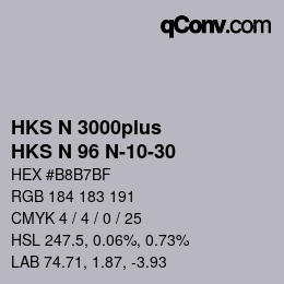 Color code: HKS N 3000plus - HKS N 96 N-10-30 | qconv.com