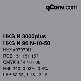 颜色代码: HKS N 3000plus - HKS N 96 N-10-50 | qconv.com