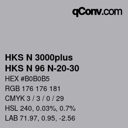 Código de color: HKS N 3000plus - HKS N 96 N-20-30 | qconv.com