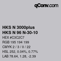 Color code: HKS N 3000plus - HKS N 96 N-30-10 | qconv.com