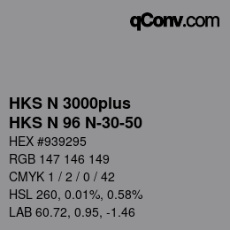 Color code: HKS N 3000plus - HKS N 96 N-30-50 | qconv.com