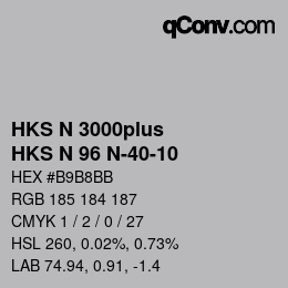 Código de color: HKS N 3000plus - HKS N 96 N-40-10 | qconv.com