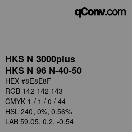 Color code: HKS N 3000plus - HKS N 96 N-40-50 | qconv.com