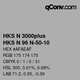Farbcode: HKS N 3000plus - HKS N 96 N-50-10 | qconv.com