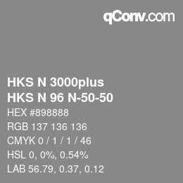 Color code: HKS N 3000plus - HKS N 96 N-50-50 | qconv.com