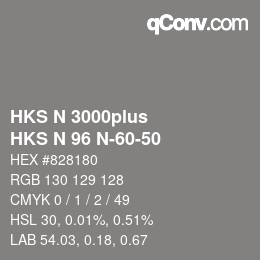 Código de color: HKS N 3000plus - HKS N 96 N-60-50 | qconv.com