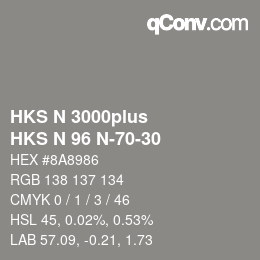 カラーコード: HKS N 3000plus - HKS N 96 N-70-30 | qconv.com