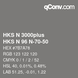 Código de color: HKS N 3000plus - HKS N 96 N-70-50 | qconv.com