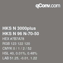 颜色代码: HKS N 3000plus - HKS N 96 N-70-50 | qconv.com
