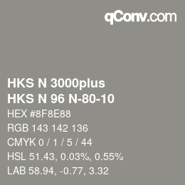 カラーコード: HKS N 3000plus - HKS N 96 N-80-10 | qconv.com