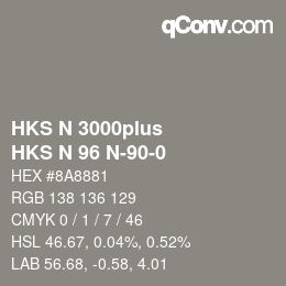 Color code: HKS N 3000plus - HKS N 96 N-90-0 | qconv.com