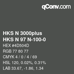 Color code: HKS N 3000plus - HKS N 97 N-100-0 | qconv.com