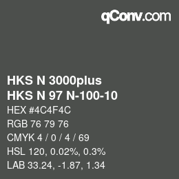 Color code: HKS N 3000plus - HKS N 97 N-100-10 | qconv.com
