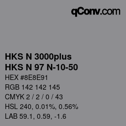 Código de color: HKS N 3000plus - HKS N 97 N-10-50 | qconv.com