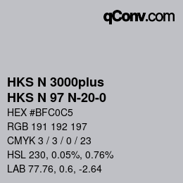 Farbcode: HKS N 3000plus - HKS N 97 N-20-0 | qconv.com