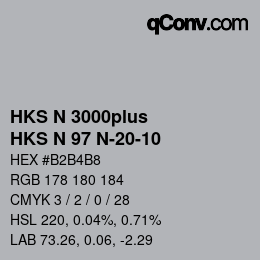 Code couleur: HKS N 3000plus - HKS N 97 N-20-10 | qconv.com