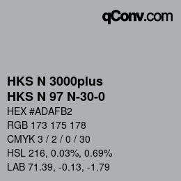 Farbcode: HKS N 3000plus - HKS N 97 N-30-0 | qconv.com